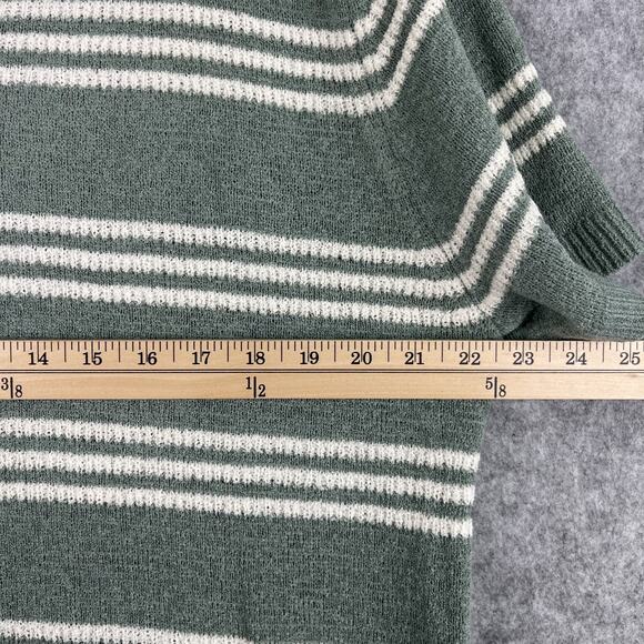 Lucky Brand Johnny Collar Polo Sweater Mens XL Green Striped Knit Retro NWT - Picture 7 of 14